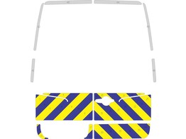 Chevronpatroon Achterdeuren Volkswagen Crafter -2017 H2 Klasse 3 Geel/Blauw 10 cm