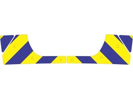 Chevronpatroon Koffer Peugeot e-2008 Politie klasse 3 geel/blauw 10 cm