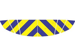 Chevronpatroon Motorkap Ford Focus Politie klasse 3 geel/blauw
