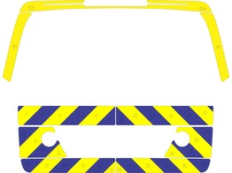 Chevronmuster Koffer Mercedes Vito Polizei Klasse 3 Gelb/blau 10 cm   Entluftung PZ Ronse