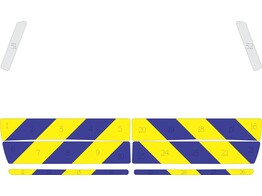 Chevronpatroon Koffer Kia Niro 2022- Politie Klasse 3 Geel/blauw 10 cm