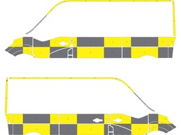 Striping Renault Master/Opel Movano L2H2 2014- Traffic Officer KIT Avery Prismatic Geel / Oralite Zwart 1 schuifdeur