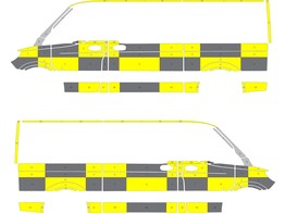 Striping Mercedes Sprinter 2019 RWD L2H1 Traffic Officer KIT Avery Prismatic Yellow / Oralite Black