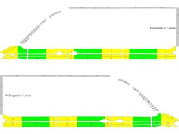 Striping Volkswagen Crafter 2017 L3H3 - Half Battenburg T11500 Green/Yellow/White  left   right  2 s
