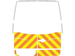 Striping Mercedes Sprinter 2016 H2 - Half Chevrons  under windows  Orange/Yellow/White 10 cm V8000