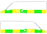 Striping Mercedes Sprinter -2018 L1H1 - Half Battenburg T11500 Yellow/Green/White  left   right  2 s