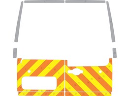 Striping Renault Master H2 - Half Chevrons  unter Fenster  V8000 Orange / Gelb / Wei  10 cm