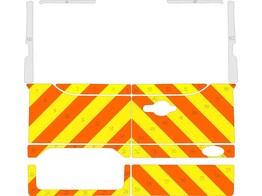 Striping Ford Transit Custom 2019 H1 - Half Chevrons  unter Fenster  T11500 Orange/Gelb/Wei  10 cm