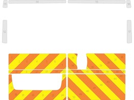 Striping Peugeot Boxer 2017 H1 - Chevrons V8000 Orange/Yellow 10 cm under the windows