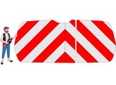 Rood/Wit RA2 10cm Toyota Proace City - Achterzijde  Enkel Ramen 