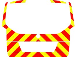 Striping Mercedes EQV 2015 - Chevrons T11500 Red/Yellow 10 cm with boot lid and window