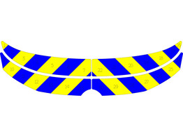 Fischgratenmuster Motorhaube Volkswagen ID 3 Polizei klasse 3 gelb/blau