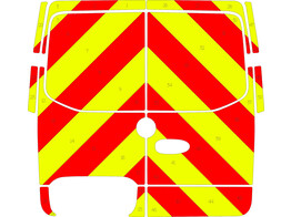 Striping Mercedes Sprinter 2018 H1 - Chevrons T11500 Rood/Geel 20 cm - zonder ruiten