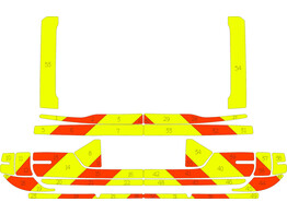 Striping Volvo V90 Cross Country 2018- Chevrons Orange/Yellow 15 cm
