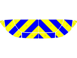 Fischgratenmuster Motorhaube Dacia Spring Polizei klasse 3 gelb/blau