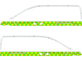 Striping VW Caddy Maxi 2010-2014 NDLZ Battenburg Dubbele rij blokken  zijde 100mm 