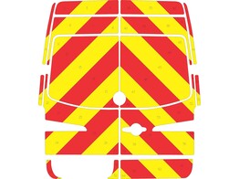 Striping Mercedes Sprinter/Volkswagen Crafter H2 - Chevrons T7500 Red/Yellow 20 cm - 2 rear doors 18