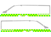 Striping Renault Trafic 2022- L1H1 NDLZ Battenburg Dubbele rij blokken  zijde 100mm   2 schuifdeuren
