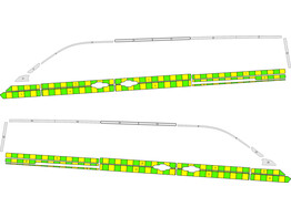 Striping Ford Transit Custom L2H1 2024- NDLZ Battenburg double row blocks  side 100mm  2 sliding doo