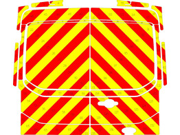 Striping Ford Transit 2017 H2 - Chevrons T11500 Rood/Geel 10 cm - deuren zonder ramen