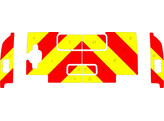 Striping Land Rover Defender 110 - Chevrons Rouge/Jaune 15 cm Liege Airport