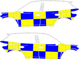 Striping Volkswagen Tiguan 2025-  e-Hybrid  Battenburg NIV3