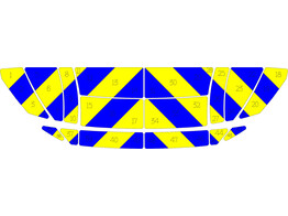 Fischgratenmuster Motorhaube Peugeot 208 Polizei klasse 3 gelb/blau