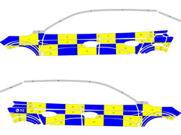 Striping Peugeot e-208 Battenburg NIV2