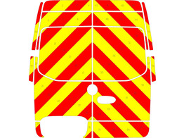 Striping Mercedes Sprinter 2018 H2 - Chevrons Avery T11500 Red/Yellow15 cm