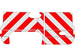 Rood/Wit RA2 10cm Ford Transit Courier 2023- Achterzijde