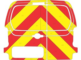 Striping Citroen Berlingo/Peugeot Partner 2008-2018 - Chevrons T7500 Red/Yellow 20 cm doors without