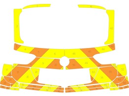 Striping Volkswagen Tiguan Allspace 2018 - Chevrons T11500 Orange/Yellow 15 cm