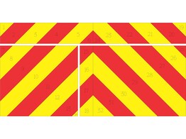 Striping VW T6 Liege kasten binnenin Red/yellow 10cm Avery prismatic