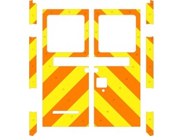 Striping Mercedes Sprinter Box Body WAS Chevrons Orange/Yellow 20 cm 2 rear doors with windows