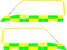 Striping Mercedes Sprinter Battenburg kit green-yellow-white T11500  links   rechts  2 schuifdeuren zone Hainaut Centre post Soignies 1-TKD-358