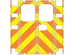 Striping Mercedes Sprinter Kastopbouw Strobel Chevrons Oranje/Geel 20 cm