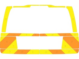 Striping Volvo XC70 oud model MUG Chevrons Oranje/Geel 15 cm