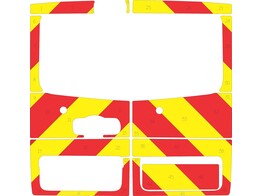 Striping Opel Vivaro en Renault Trafic H1 Chevrons Rood/Geel 20 cm met ruiten
