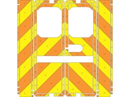 Striping Mercedes Sprinter Kastopbouw Strobel Chevrons Oranje/Geel 20 cm 1-JSC-749
