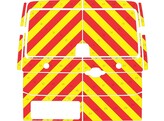 Striping MAN TGE/Volkswagen Crafter H2 2018- Chevrons T7500 Rouge/Jaune 10 cm - sans fenetres