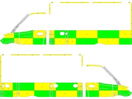 Striping Mercedes Sprinter L2H2 Battenburg Green/Yellow/White  left   right  2 sliding doors