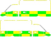 Striping Mercedes Sprinter L2H2 Battenburg Vert/Jaune/Blanc  gauche   droite  2 portes coulissantes