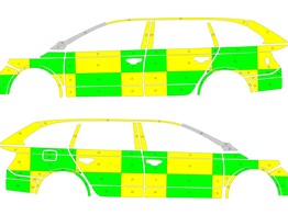 Striping Volvo XC90 MUG Battenburg Green/Yellow/White  left   right 