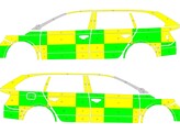 Striping Volvo XC90 MUG Battenburg Vert/Jaune/Blanc  gauche   droite 