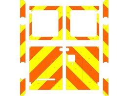 Striping Mercedes Sprinter Caisse WAS Chevrons Orange/Jaune 20 cm