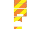 Striping Laadklep Dhollandia Chevrons Oranje/Geel 20 cm voor Mercedes Sprinter H2