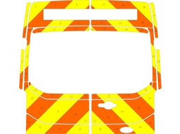 Striping Ford Transit 2019 H3 - Chevrons  unter Fenster  T11500 Orange/Gelb 20 cm