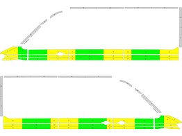 Striping Volkswagen Crafter 2017 L3H3 - Half Battenburg T11500 Green/Yellow/White  left   right  1 s