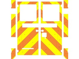 Striping MB Sprinter Kast Chevrons Oranje/Geel 20 cm Zone Oost