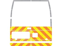 Striping Ford Transit  oud model  H2 Half Chevrons Oranje/Geel/Wit 10 cm RKV Berlaar